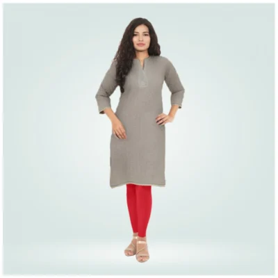 Women's Cotton Blended Solid Shimmer Ankle leggings (Red)