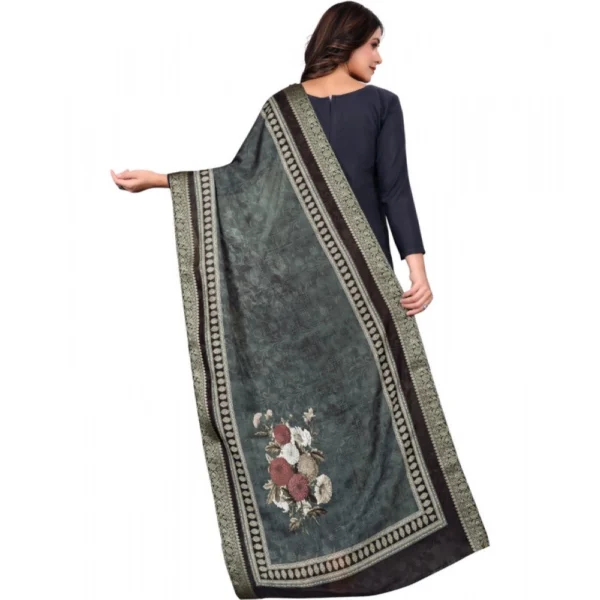 Women's chanderi silk  Printed Dupatta (Black, Length: 2 Mtr) - Image 5