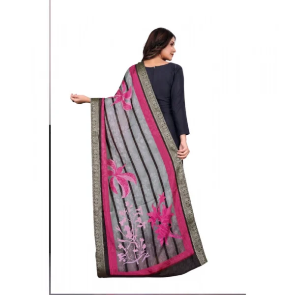 Women's chanderi silk  Printed Dupatta (Black, Length: 2 Mtr) - Image 5