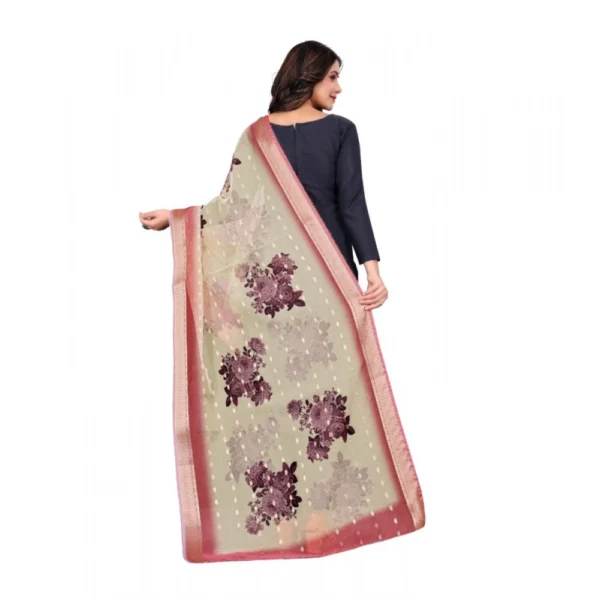 Women's chanderi silk  Printed Dupatta (Beige, Length: 2 Mtr) - Image 5