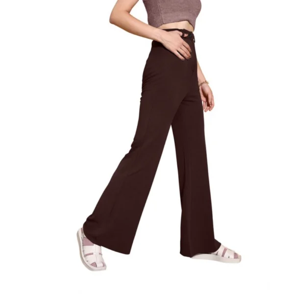 Women's Polyester Cow Pattern Pant (Coffee) - Image 4