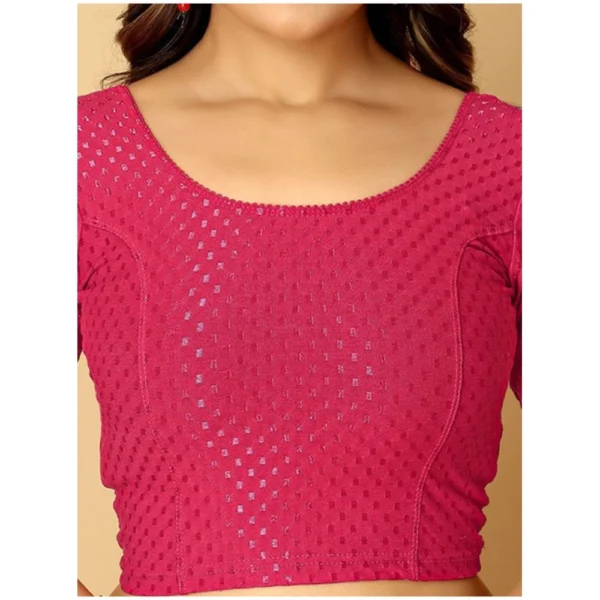 Pack Of_2 Women's Hosiery Short Sleeves Round Neck Non-Padded Blouse (Pink) - Image 2