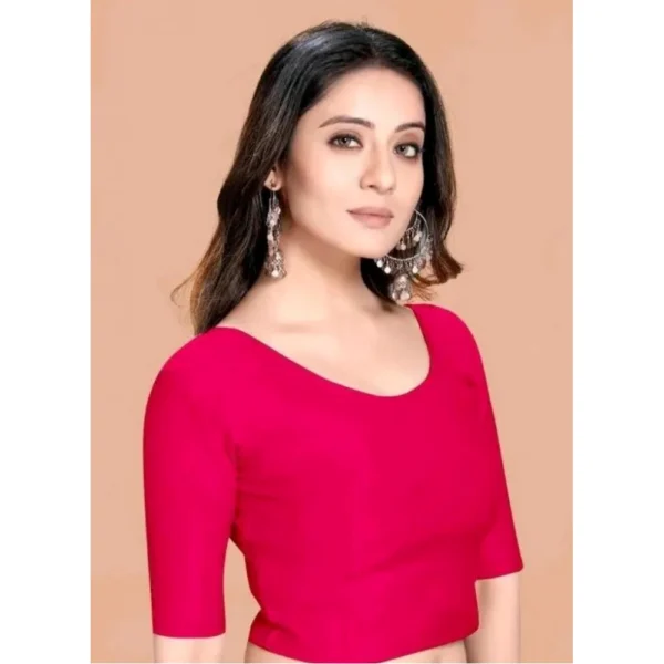 Pack Of_2 Women's Hosiery Short Sleeves Round Neck Non-Padded Blouse (Pink) - Image 2