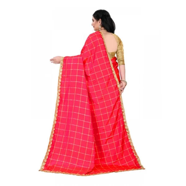 Women's Sana Silk Bandhni Saree With Unstitched Blouse 5.5Mtr (Red) - Image 4
