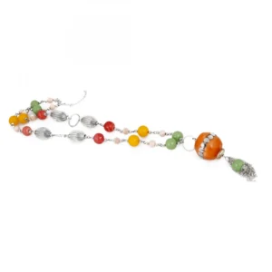 Stone Beads Fashion Silver Necklace - Image 2