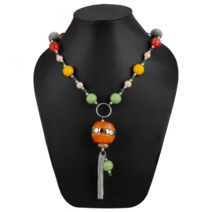 Stone Beads Fashion Silver Necklace - Image 3