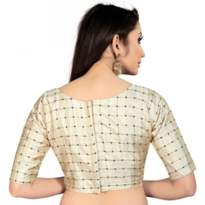Women's Brocade, Inner-Cotton Full Stitched Padded Blouse (Chiku ) - Image 2