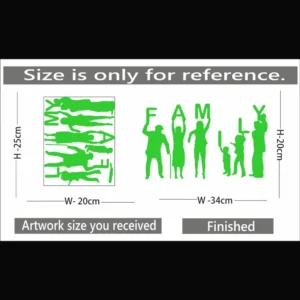 Green Family Radium Wall Sticker - Image 2