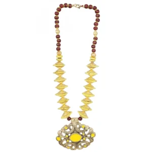 Women's Designer Yellow and Golden Beads Necklace (Color: Yellow) - Image 2