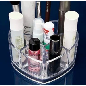 Pack Of_2 Acrylic Material Made Heart Shape Cosmetic Organizer Storage Box (Color:Assorted) - Image 2