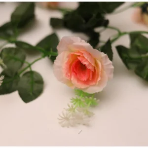 Artificial White Filler Rose Vines Flowers Plants Artificial Flower Creeper Hanging Rose For Home Decoration (Color: Pink_White, Material: Silk Polyester) - Image 2
