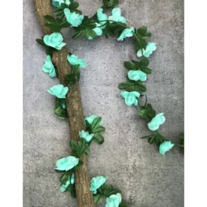 Artificial Flower Creeper Hanging Rose Garland For Home Decoration (Color: Blue, Material: Silk Polyester) - Image 2