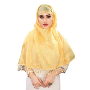Women's Cotton Silk Strips Printed Dupatta (Yellow, Length:2-2.4 mtr) - Image 2