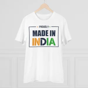 Men's PC Cotton Made In India Printed T Shirt (Color: White, Thread Count: 180GSM) - Image 3