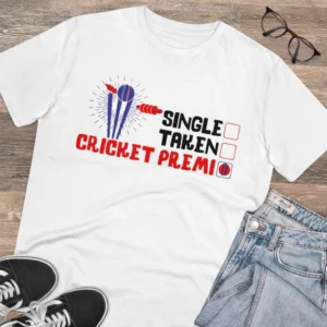 Men's PC Cotton Cricket Design Printed T Shirt (Color: White, Thread Count: 180GSM) - Image 4