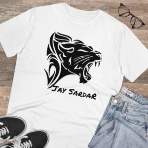 Men's PC Cotton Jay Sardar Printed T Shirt (Color: White, Thread Count: 180GSM) - Image 4