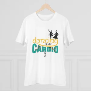 Men's PC Cotton Dancing Is My Cardio Printed T Shirt (Color: White, Thread Count: 180GSM) - Image 3