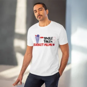 Men's PC Cotton Cricket Design Printed T Shirt (Color: White, Thread Count: 180GSM) - Image 6