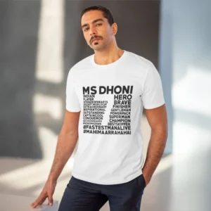 Men's PC Cotton Cricket Design Printed T Shirt (Color: White, Thread Count: 180GSM) - Image 6