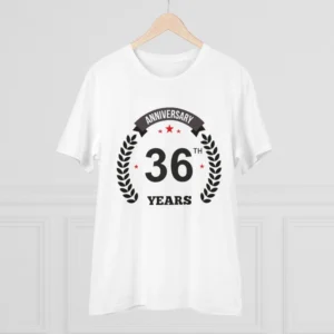 Men's PC Cotton 36th Anniversary Printed T Shirt (Color: White, Thread Count: 180GSM) - Image 3