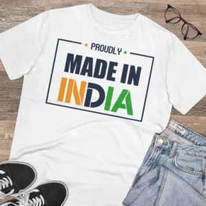 Men's PC Cotton Made In India Printed T Shirt (Color: White, Thread Count: 180GSM) - Image 4