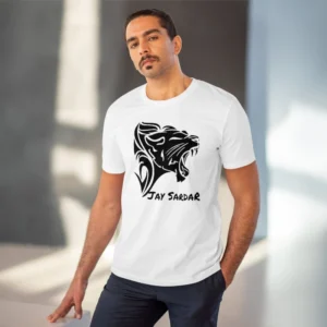 Men's PC Cotton Jay Sardar Printed T Shirt (Color: White, Thread Count: 180GSM) - Image 6