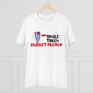 Men's PC Cotton Cricket Design Printed T Shirt (Color: White, Thread Count: 180GSM) - Image 3