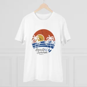 Men's PC Cotton Beautiful Summer Printed T Shirt (Color: White, Thread Count: 180GSM) - Image 3