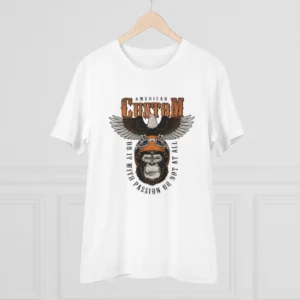 Men's PC Cotton Gorila Desing Printed T Shirt (Color: White, Thread Count: 180GSM) - Image 3
