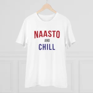 Men's PC Cotton Nasto And Chill Printed T Shirt (Color: White, Thread Count: 180GSM) - Image 3