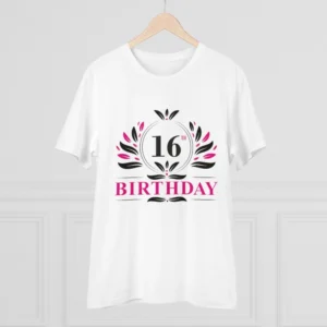 Men's PC Cotton 16th Birthday Printed T Shirt (Color: White, Thread Count: 180GSM) - Image 3