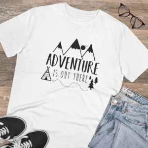 Men's PC Cotton Explore The Unseen Printed T Shirt (Color: White, Thread Count: 180GSM) - Image 4