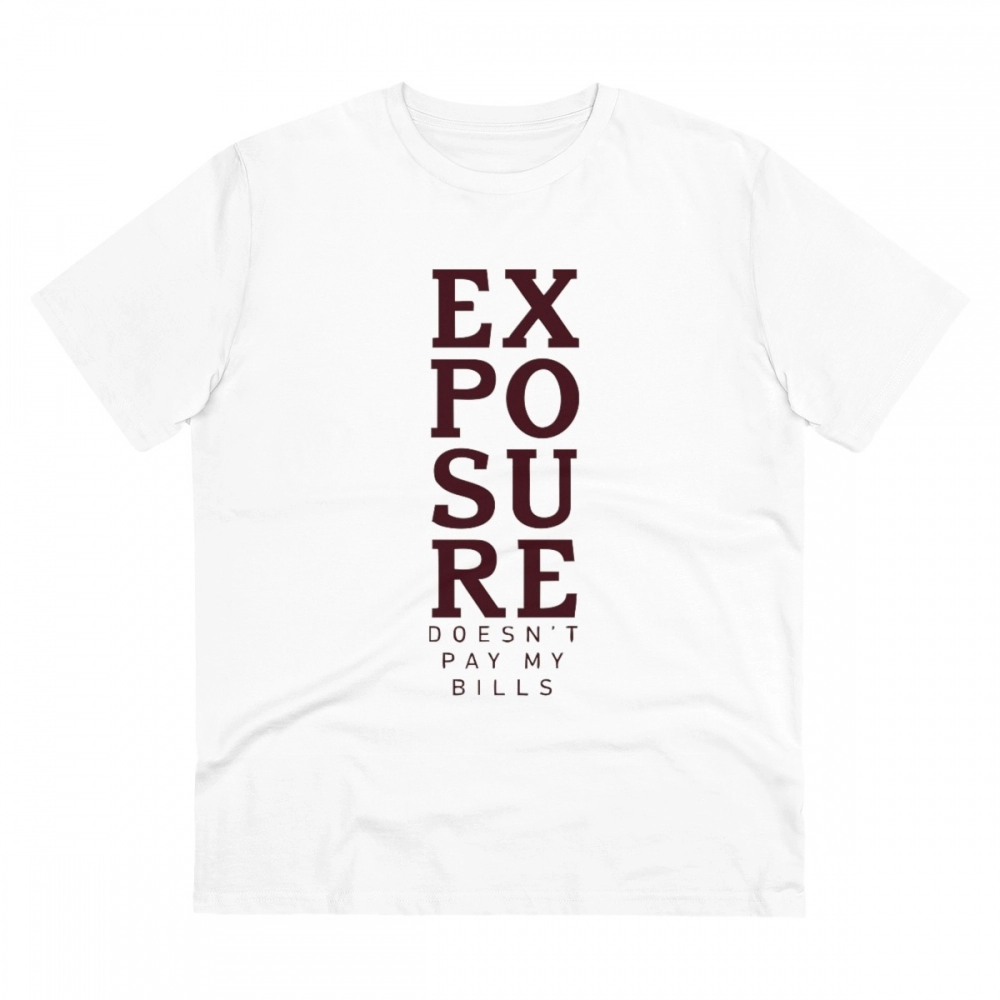 Men's PC Cotton Exposure Printed T Shirt (Color: White, Thread Count: 180GSM)