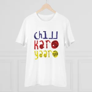 Men's PC Cotton Chil Karo Yaar Printed T Shirt (Color: White, Thread Count: 180GSM) - Image 3