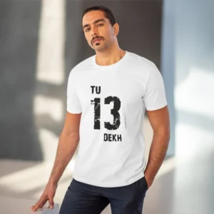 Men's PC Cotton Tu 13 Dekh Printed T Shirt (Color: White, Thread Count: 180GSM) - Image 6