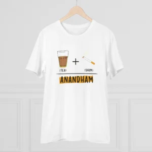 Men's PC Cotton Telugu Desing Printed T Shirt (Color: White, Thread Count: 180GSM) - Image 3