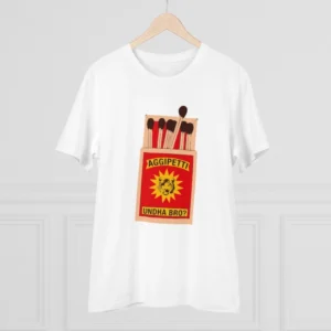 Men's PC Cotton Telugu Desing Printed T Shirt (Color: White, Thread Count: 180GSM) - Image 3