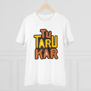 Men's PC Cotton Tu Taru Kar Printed T Shirt (Color: White, Thread Count: 180GSM) - Image 3