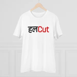 Men's PC Cotton Marathi Desing Printed T Shirt (Color: White, Thread Count: 180GSM) - Image 3