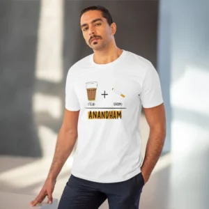 Men's PC Cotton Telugu Desing Printed T Shirt (Color: White, Thread Count: 180GSM) - Image 6