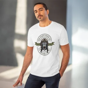 Men's PC Cotton Gorila Desing Printed T Shirt (Color: White, Thread Count: 180GSM) - Image 6