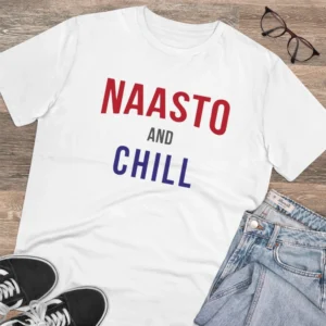 Men's PC Cotton Nasto And Chill Printed T Shirt (Color: White, Thread Count: 180GSM) - Image 4