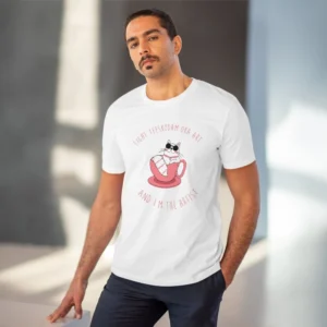 Men's PC Cotton Telugu Desing Printed T Shirt (Color: White, Thread Count: 180GSM) - Image 6