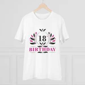 Men's PC Cotton 18th Birthday Printed T Shirt (Color: White, Thread Count: 180GSM) - Image 3