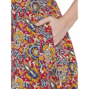Women's Fit And Flare Maroon Dress (Color:Maroon, Material:Polyester) - Image 3