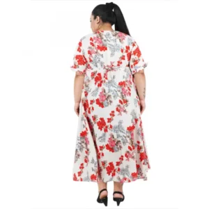 Women's A-Line White Dress (Color:White, Material:Polyester) - Image 6