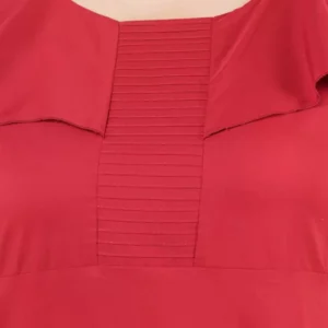 Women's Fit And Flare Maroon Dress (Color:Maroon, Material:Polyester) - Image 3