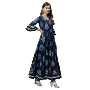 Women's Cotton  Printed Regular Kurti (Blue, Cotton ) - Image 5