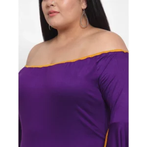 Women's Hojri Solid Knee Length Fit and Flare Dress (Royal Blue) - Image 4