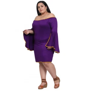 Women's Hojri Solid Knee Length Fit and Flare Dress (Royal Blue) - Image 6